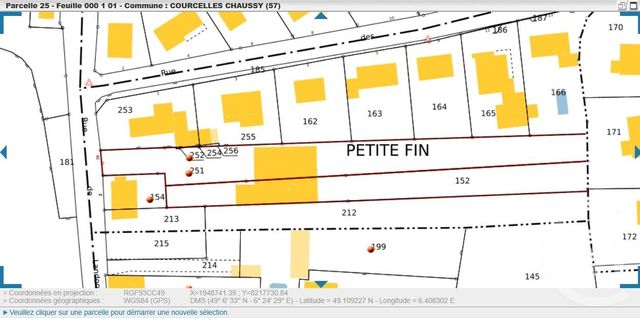Terrain à vendre COURCELLES CHAUSSY